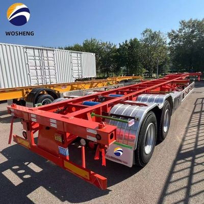 タレ 重量 6500kgs 20ft 40ft 45ft 輸送コンテナのための2軸骨格トレーラー
