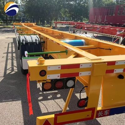 タレ 重量 6500kgs 20ft 40ft 45ft 輸送コンテナのための2軸骨格トレーラー