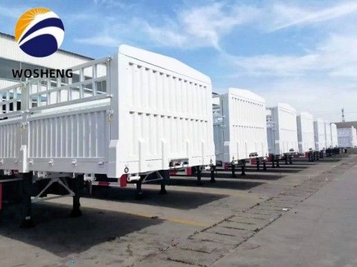 12.4m 長さ 50T 3軸サイドプレートサイドフェンス 機械式懸垂付き半トレーラー