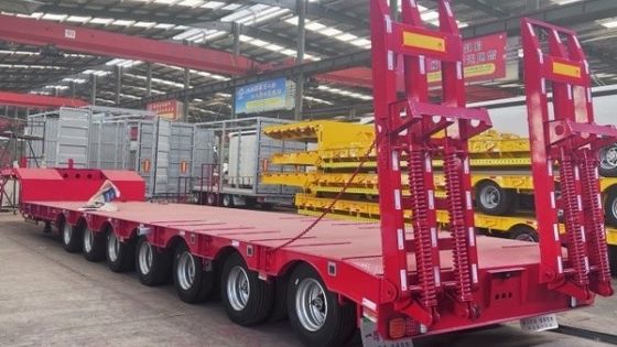 重荷機器の輸送用鋼のフラットベッド半トレーラー