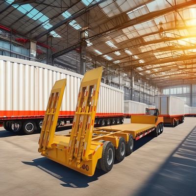 重荷機器の輸送用鋼のフラットベッド半トレーラー