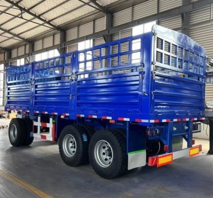 Q345 炭素鋼2軸3軸30トンの容量とサイドウォールの引引棒トレーラー