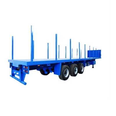 Q345b メインビーム3軸 20ft 40ft コンテナ輸送 60-100トンのフラットベッドフラットベッドトラックセミトレーラー