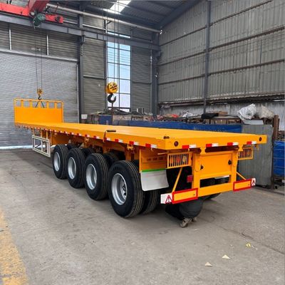 Q345b メインビーム3軸 20ft 40ft コンテナ輸送 60-100トンのフラットベッドフラットベッドトラックセミトレーラー