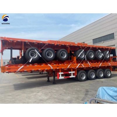 固定式トイストロック 12500x2500x1600-3100mm のセミトレーラー 平床コンテナトラック