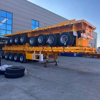 固定式トイストロック 12500x2500x1600-3100mm のセミトレーラー 平床コンテナトラック