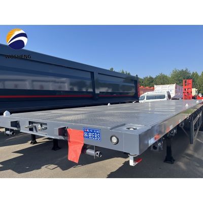 20ft 40ft コンテナ フラットベッド トラック 3mm 4mm 穀物プレートプラットフォームのセミトレーラー