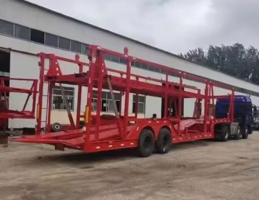 2軸の力強い機械式吊り 車両輸送用車載体半トレーラー