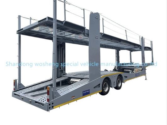 自動車用3軸の車載トレーラー 自動車用2階建ての自動車輸送用トラックトレーラー 鉄