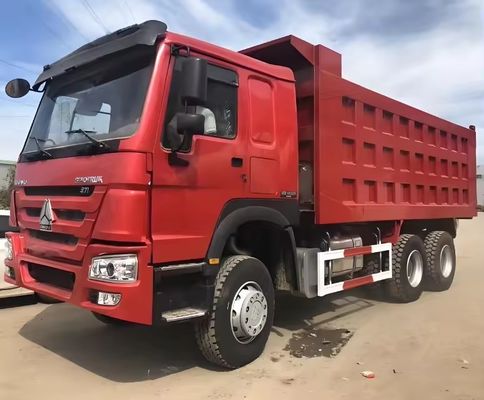 中古 HOWO 6X4 ロシアへの鉱山用ダンプトラック 手動窓と貨物タンク 5.3-6.2M
